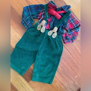 Mud Pie Corduroy Overall Set
